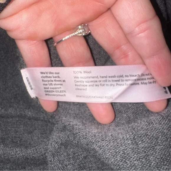 Eileen Fisher Wool Oversized Sweater Gray large dolman Poncho Sweater Bo… - Picture 6 of 6